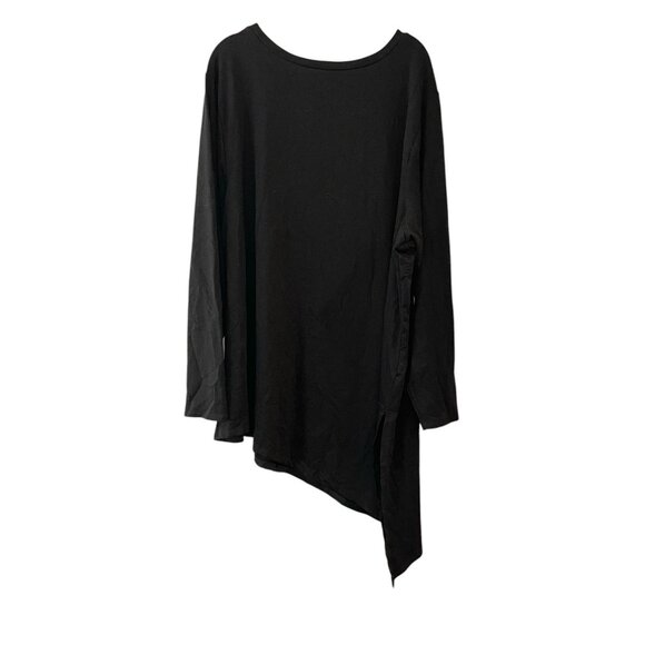 Torrid Black French‎ Terry Asymmetrical Hem Long Sleeve Sweatshirt Plus 4X NEW - Picture 3 of 7